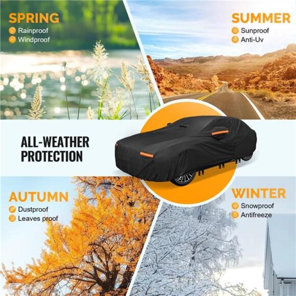 30 Layers Car Cover for Automobiles All Weather Waterproof, Outdoor Snowproof - Picture 5 of 7